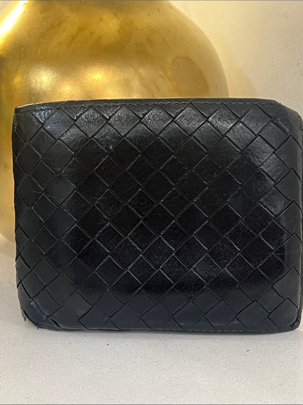 Bottega Veneta Black Intrecciato Men’s Leather Toiletry Pouch